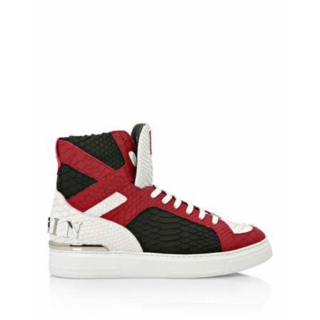 Philipp Plein Money Beast Hi-top Python Sneakers , Rood , Heren , Maat: 41 EU