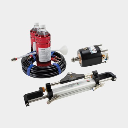 Hydraulisch besturingspakket Hydrodrive MF255-WTS, voor buitenboordmotoren tot 250 pk + stuurpomp + hydraulische slang + olie + cilinder + sleutelset