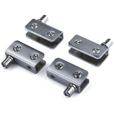 Glasdörr 2-pack 90 graders svängbar gångjärn, stansfri glas, rostfritt stål, passar för 5-8 mm glas