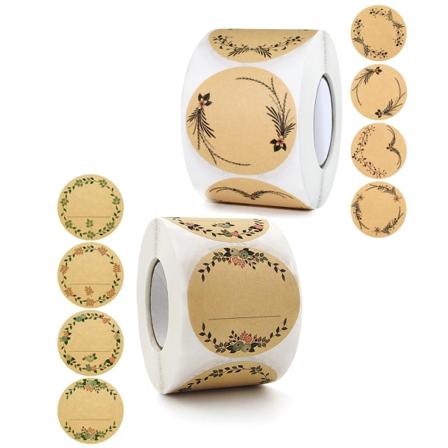 1000 kraft-tarraa, 5 cm itseliimautuvaa tarraa, hillo- ja marmeladitarraa