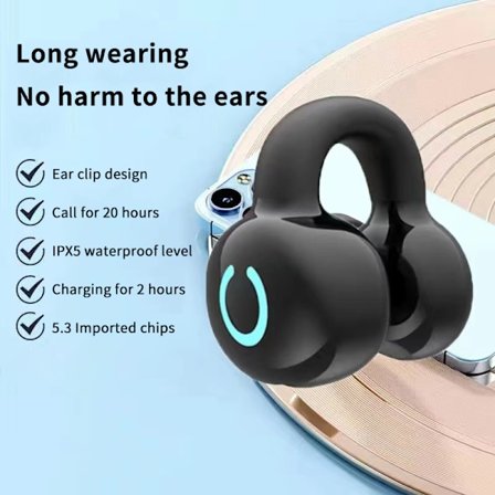 Trådlösa Hörlurar Clip Öra Brusreducerande Hörlurar