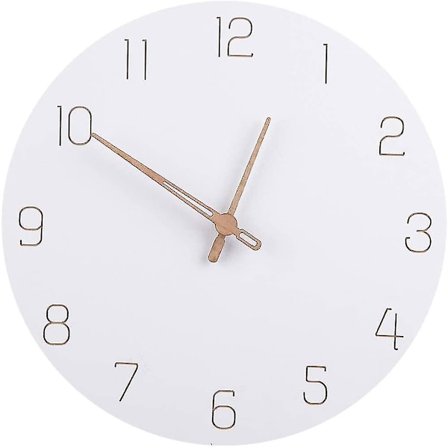 Væg ur uden tikkende lyde Nordisk minimalistisk vægur dekoration til stuen og hjemmet - Hvid