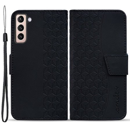 For Samsung Galaxy S23+ Deksel Preget PU Lær Lommebok Stativ Smartphone Deksel