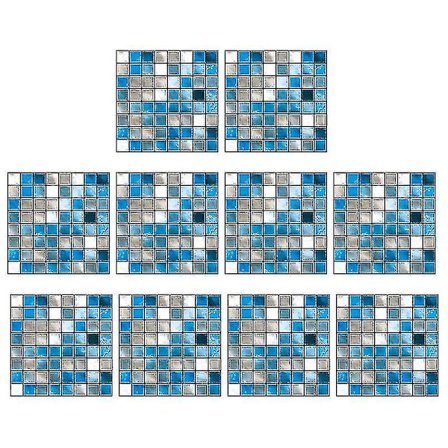 10 stk. Imitation Fliser Stickers Badeværelse Væg Stickers Hjem E