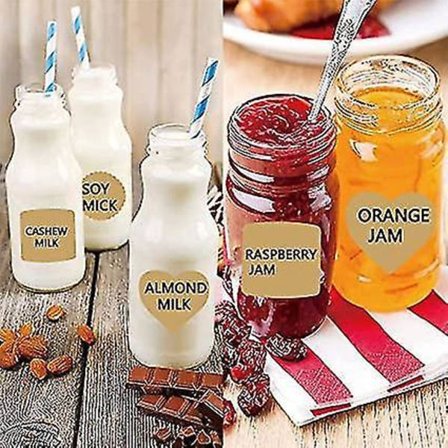 300 stk. Kraftpapir Etiketter Klistermærker Brun Klæbende Gavemærker