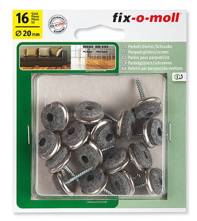 FIX-O-MOLL MØBELKNOTT ULLFILT M/SKRUE 20MM 16stk