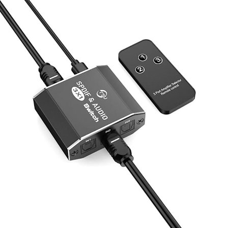 Spdif & Audio-svitsj 3 i 1 ut Optisk Splitter Toslink Digital Optisk Audio-svitsj 3x1 Adapter