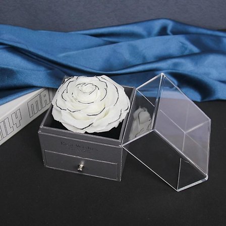 Transparent akrylmaterial multifunktionell smyckesförvaringslåda är mycket lämplig för förvaring av smycken på alla hjärtans dag och mors dag (singel 