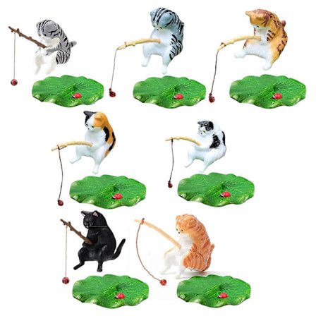 Søde killingefigurer Akvarium Ornamenter Fisketank Have Statuer Dekorationer Interessante Fiskende Killingefigurer