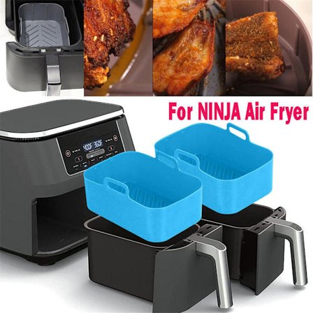 Kvadratisk Silikonform för NINJA Air Fryer RÖD