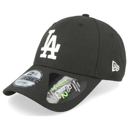 New Era - Los Angeles Dodgers Repreve League Essential 9FORTY Black/White Adjustable Adjustable Black Cap - MLB @ Hatstore