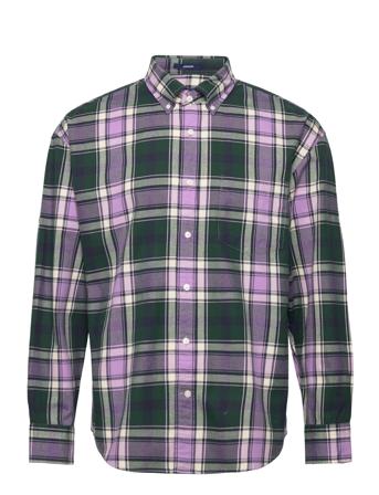 D2. Os Twill Check Bd Tops Shirts Casual Purple GANT