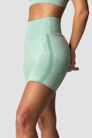 ICANIWILL - Soft Seamless Shorts Wmn Light Green Melange - Damer - Træningstøj fra ICIW