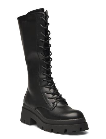 Onldoja-9 Pu Lace Up High Boot Höga Stövlar Black ONLY