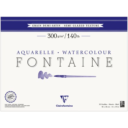 Fontaine Watercolor block Semi-Glazed 36x48 cm 300g