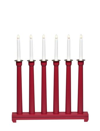 Elljusstake 6 Ljus Home Lighting Christmas Lighting Electric Advent Candlesticks Röd Konstsmide