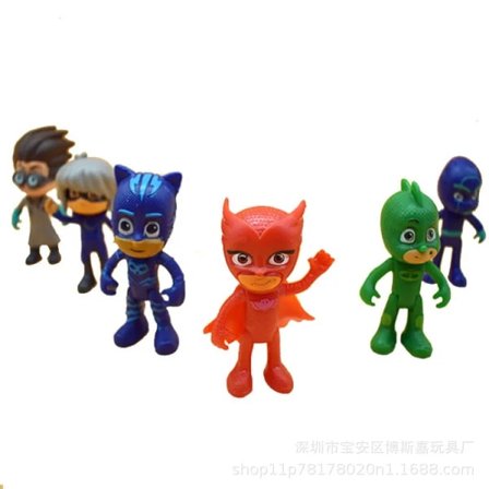 6 stk./sæt PJ Masks figurer legetøj A