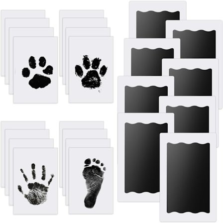 Blækfri Hånd- & Fodaftrykssæt, 8 Baby Blækfri Trykpude, 16 Aftryk Kort, Hund Potteaftrykssæt, Baby Aftrykssæt Sikker Ikke-giftig, Kæledyr Potte 