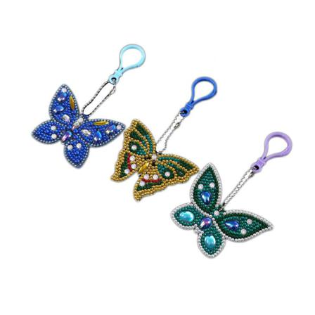 2/3/5 St Diy Rhinestone Nyckelringar Hjärta Insekt Girl Frukt