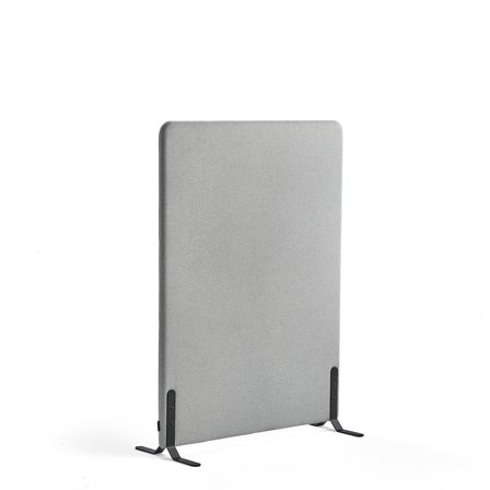 Raumteiler ZONE, 1360x1000x46 mm, Stoff Etna, schwarze Beine, hellgrau