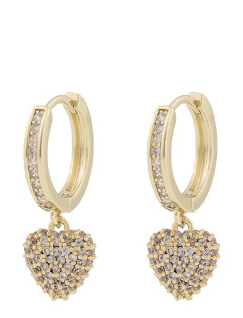 Stina Heart Ring Pendant Ear G/Clear - Gold SNÖ Of Sweden