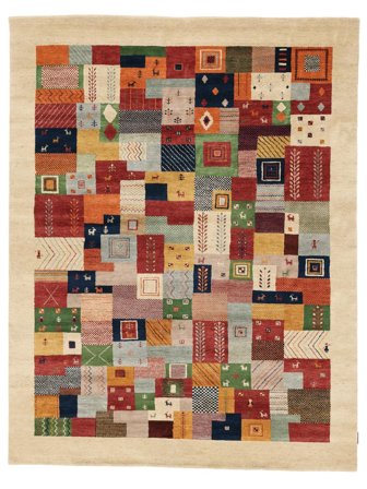 Noué À La Main Gabbeh Loribaft Tapis 196X252 De Laine Marron/Orange