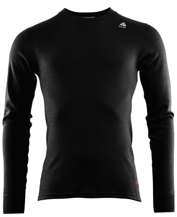 Aclima M's WarmWool Crewneck Shirt Jet Black