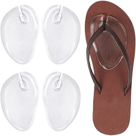4 stk/2 par Flip Flop Sandaler Pads Flip Flops Slitesterke Tåbeskyttere Gel Tå Post Matte