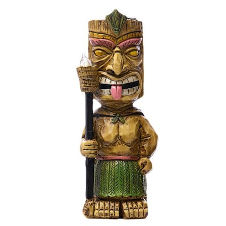 Tropisk Tiki Dekor Solcelledrevet Tiki Figur Gir et Hawaiisk Preg til Hager, Polynesisk Popkultur Statue for Utendørsdekor-XF30-