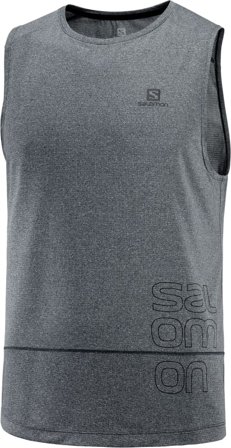 Salomon Men's Cross Run Graphic Tank Men Short sleeved fitness sweater Grey M