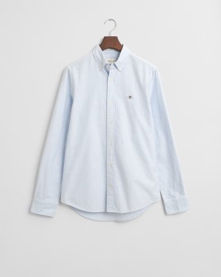 GANT - Slim fit stripete oxfordskjorte til herre light blue