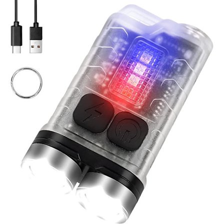900 Lumens Edc Ficklampa Liten Ficklampa Liten Ficklampa Led Ficklampa Mini Led Ficklampa Med Uv, Rött Ljus, Blått Ljus För Camping, Vandring, Emergen