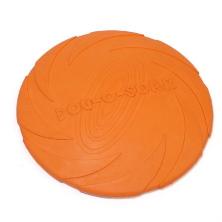 Hundfrisbee, hundfrisbee leksak, gummifrisbee, land och orange KLB