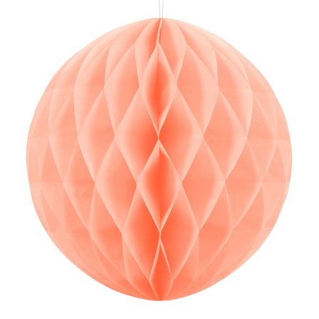 Hengende Honeycomb Lys Fersken 40 cm