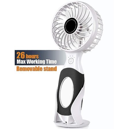 Battery Handheld Fan, Portable Battery Operated Fan : 3600mah Rechargeable & Adjustable 3 Speeds Mini Personal Electric Usb Fan With Desk Stand For Ho