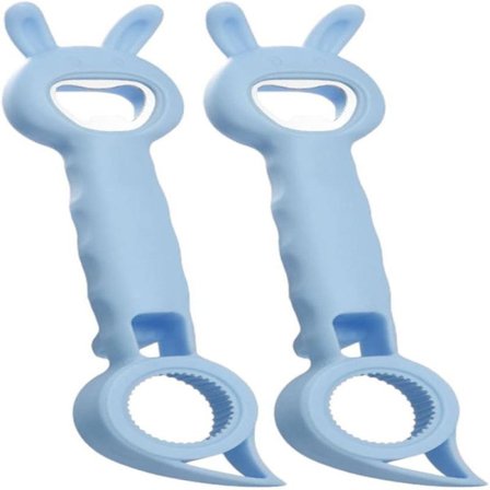 2 Stykker Kreativ Multifunksjonell Drikke 4 i 1 Boksåpner Lokkåpner Kjøkkenredskap (Blå, En Størrelse)