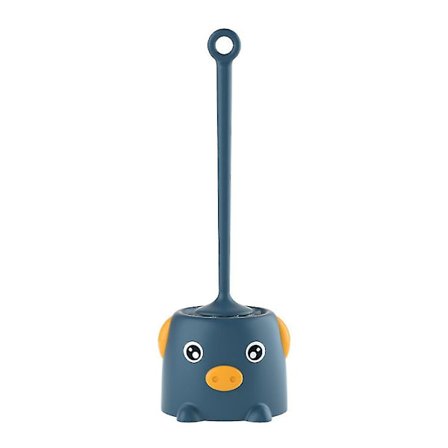 Sød Toiletbørste Blødt Hår Husholdnings Toilet Rengøringsbørste Med Holder - Blå