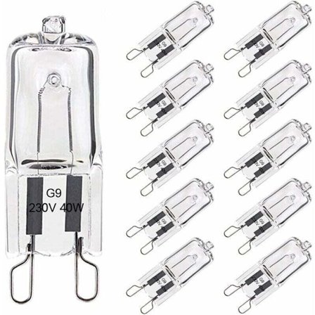 G9 Halogenlampa 40W Dimbar Varmvit 480LM 230V, 10-pack, Kompatibel med Philips, 300°C Värmebeständig
