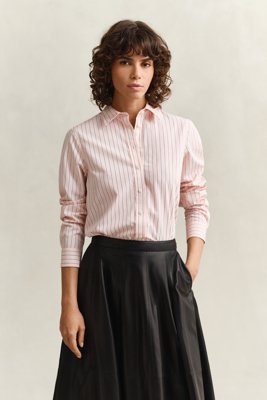 GANT - Klassisk stripete poplinskjorte med vanlig passform til dame apricot pink