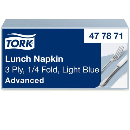TORK Servett Lunch Mjuk 3-lags ljusblå 150/fp - Lyreco - Kök och servering - Servetter och dukar - Servett - 3-lagers