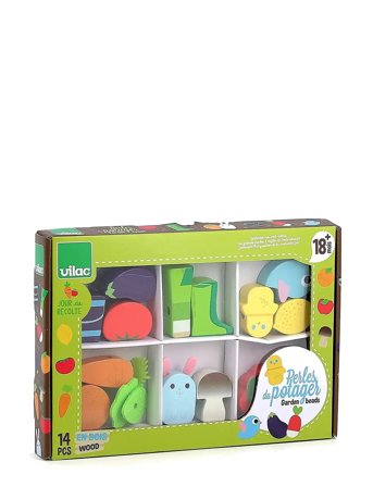 Large Beads Set - Vegetable Garden Patterned Vilac