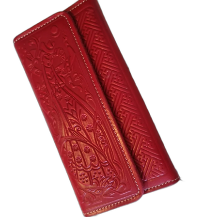 Plånbok / portmonnä i skinn med vackra detaljer