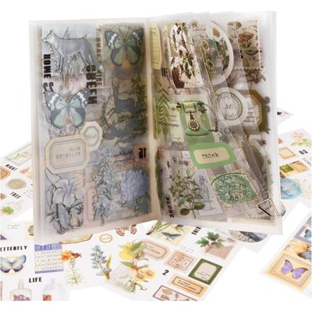 20 Ark Scrapbooking-klistermärken Material Vintage Blomma Bullet Journal Estetiska Klistermärken Vattentäta Scrapbook Hantverk Dekoration 