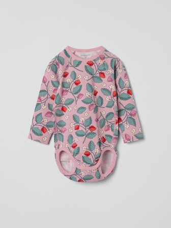 Polarn O. Pyret - bodysuit with strawberry print - 80 - Childrenswear - pink