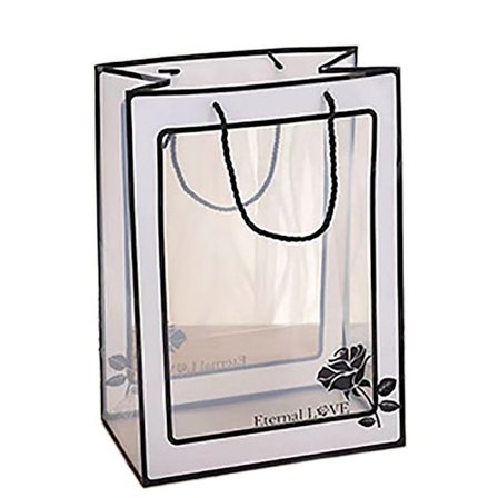 Presentpåse för fönster Handhållen väska SVART L L