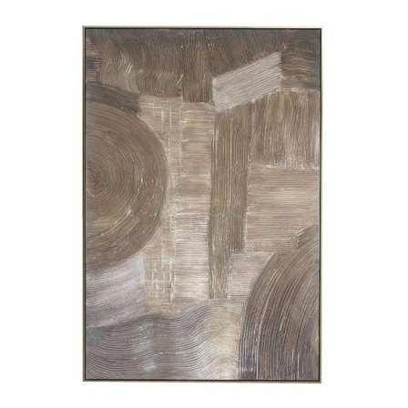 Subversiv lærredskunst – 80x120 cm, dristige champagnefarver