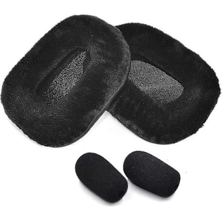 2025 Siste Modell Erstatningspute Øreputer Kit For Blueparrott B450-xt Bluetooth Headset (svart, Velurpute+ Mikrofon Skum)