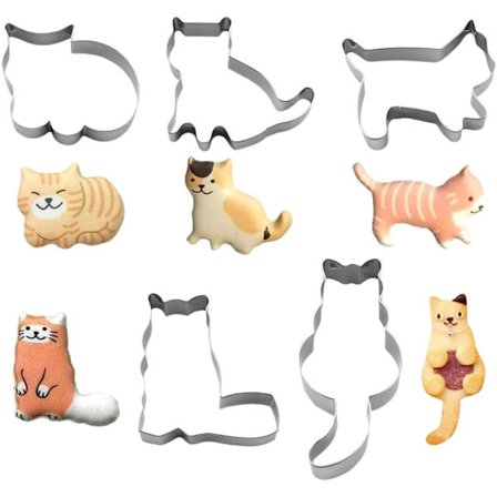 5 kakeformer katt, jul, kakeformer, jul, bakeform, forskjellige former for å bake kaker og