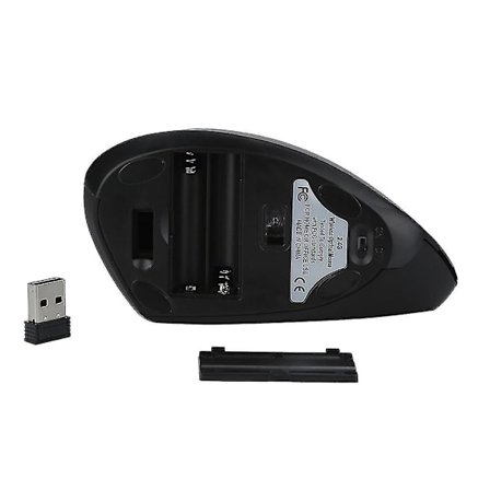 Trådlös Mus 2.4ghz Spel Ergonomisk Design Vertikal Mus 1600dpi Usb Möss (Svart)