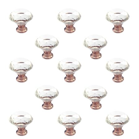 13 st 30 mm rosa kristall zinklegering diamant handtag möbelhandtag